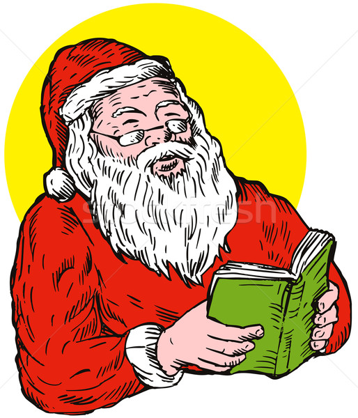 Santa Claus reading book Stock photo © patrimonio