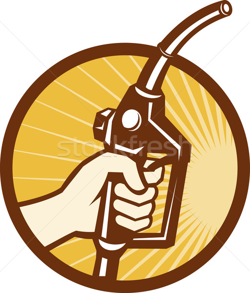 Hand halten Gas Kraftstoffpumpe Düse Illustration Stock foto © patrimonio