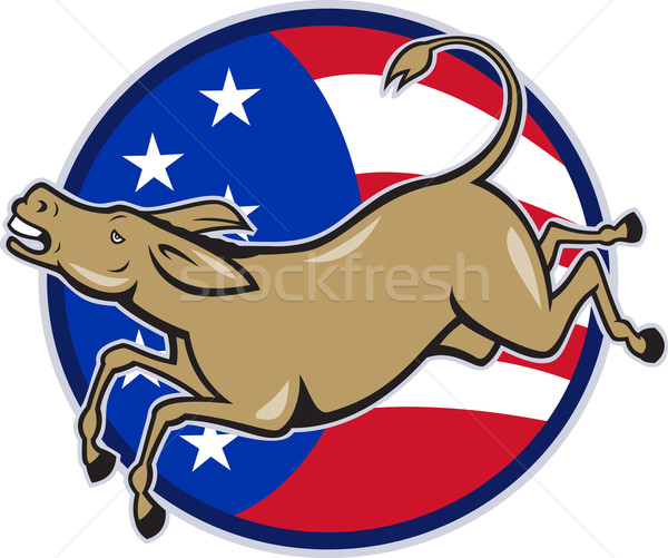 Democrat Donkey Mascot American Flag Stock photo © patrimonio