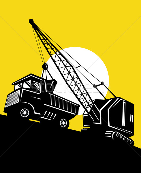 Estrondo guindaste cargueiro ilustração mineração caminhão Foto stock © patrimonio