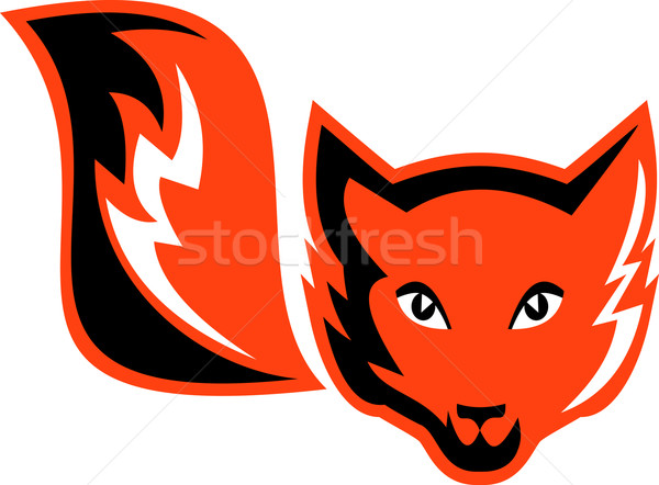 Czerwony Fox ogon ikona dwa Zdjęcia stock © patrimonio