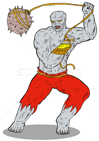 Villain Hulk Swinging Rock Stock photo © patrimonio