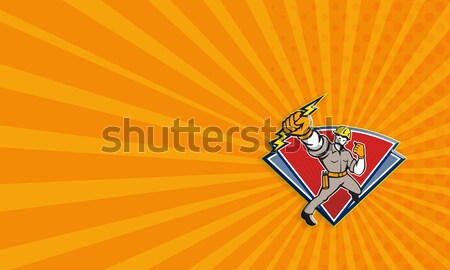 Electrician Punching Lightning Bolt Stock photo © patrimonio