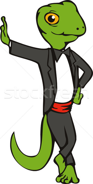 Gecko standing leaning in tuxedo Stock photo © patrimonio