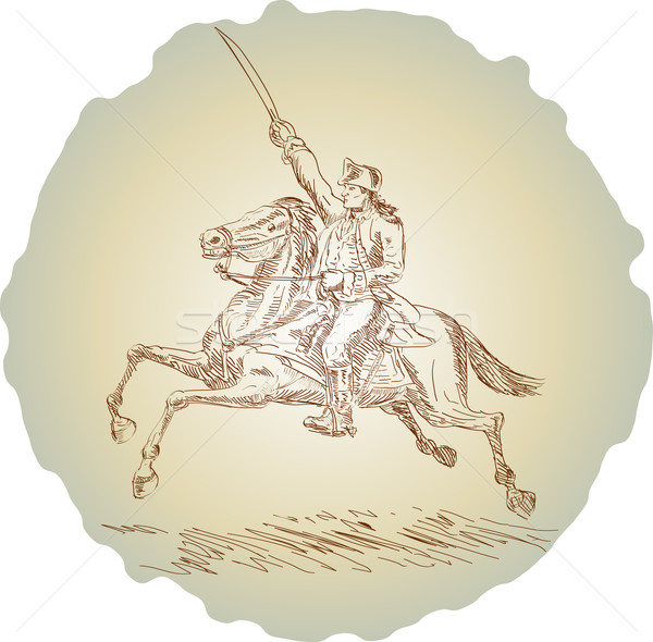 George Washington riding horse sketch Stock photo © patrimonio