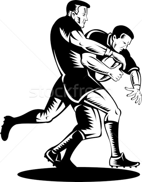 two rugby player tackle Stock photo © patrimonio