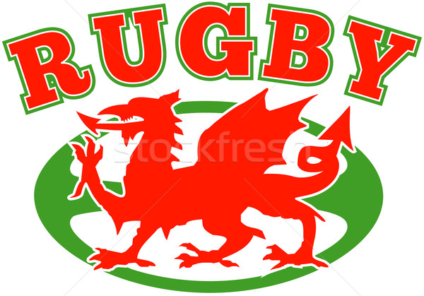 rugby ball wales red welsh dragon Stock photo © patrimonio