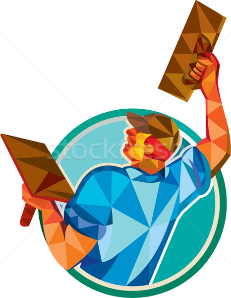 кирпичная кладка низкий многоугольник стиль иллюстрация Сток-фото © patrimonio