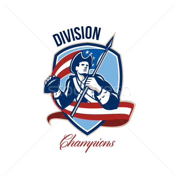 American Football Division Champions Shield Retro Stock photo © patrimonio