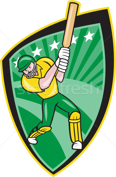 Australia Cricket Player Batsman Batting Shield Stock photo © patrimonio