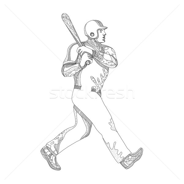 Baseball Player Batting Doodle Stock photo © patrimonio