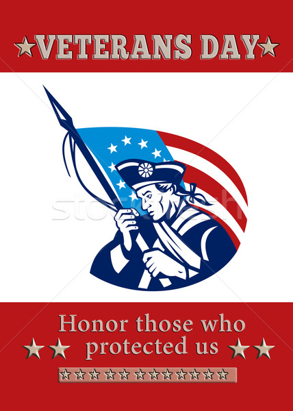 American Patriot Veterans Day Poster Greeting Card Stock photo © patrimonio