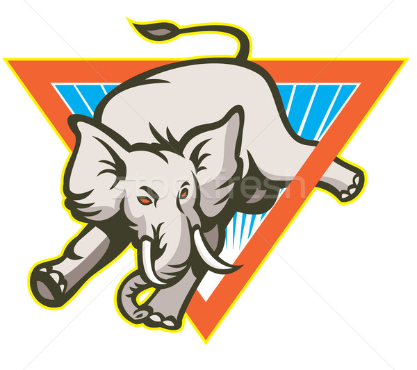 Elephant Jumping Bucking Triangle Stock photo © patrimonio