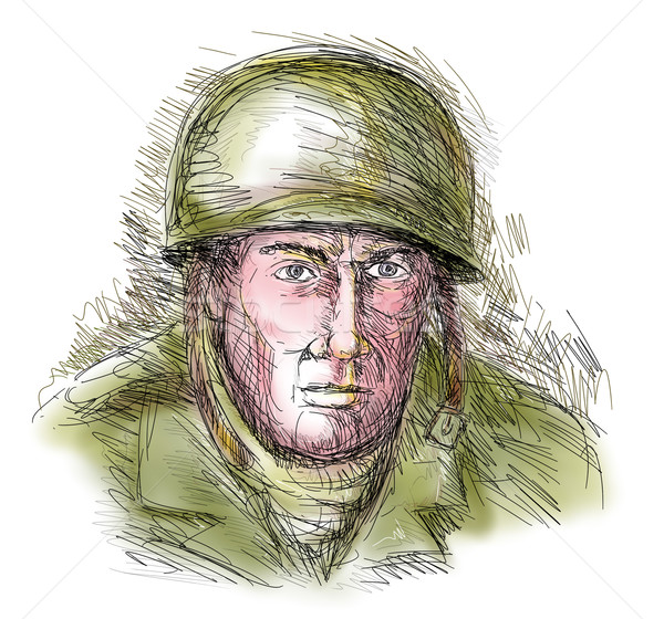 Portrait gritty World war two soldier Stock photo © patrimonio