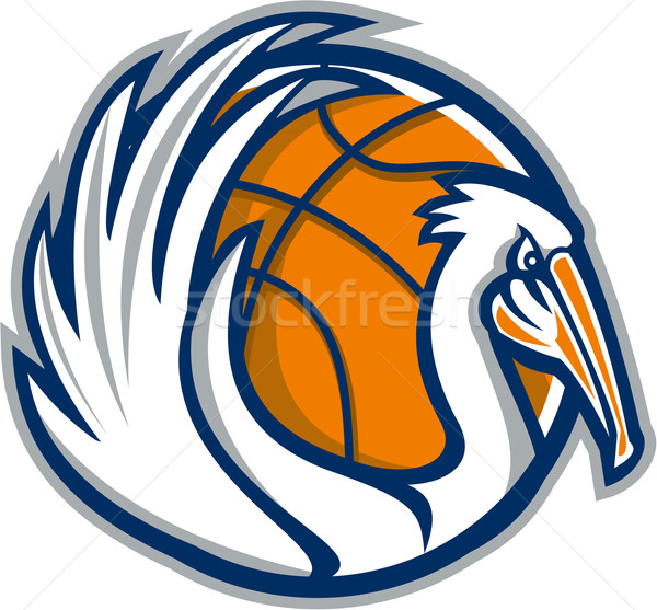Pelican Wings Basketball Retro Stock photo © patrimonio
