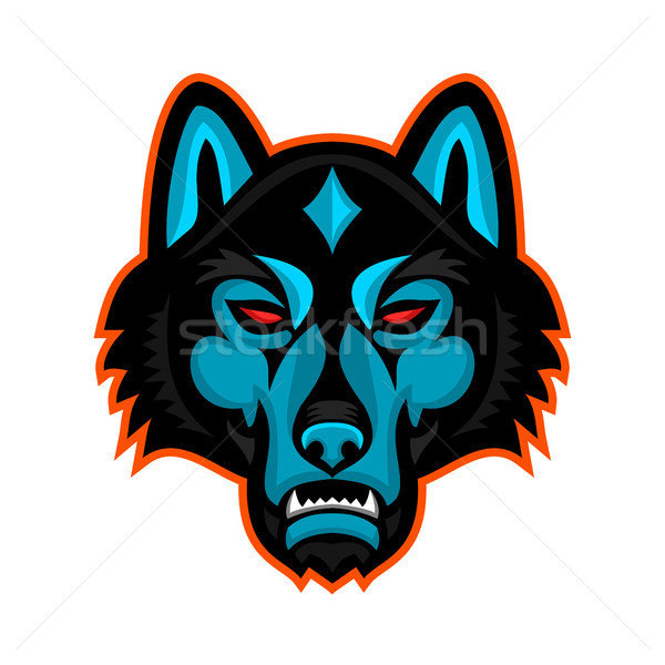Timber Wolf Head Sports Mascot Stock photo © patrimonio