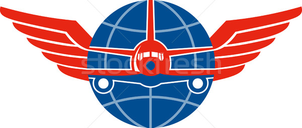 Jet avion ailes monde illustration [[stock_photo]] © patrimonio