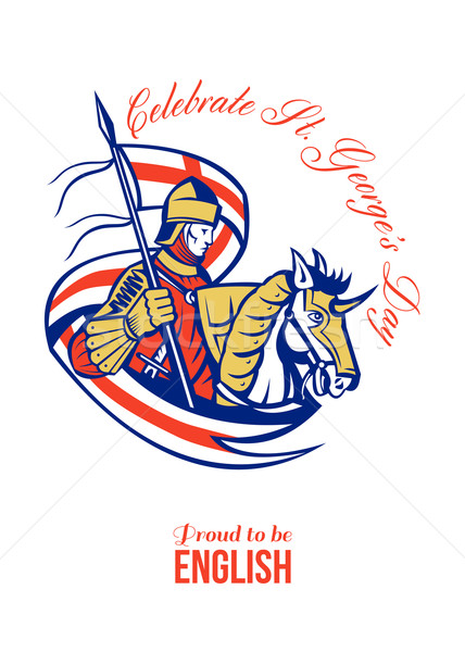 St. George Day Celebration Proud to Be English Retro Poster Stock photo © patrimonio