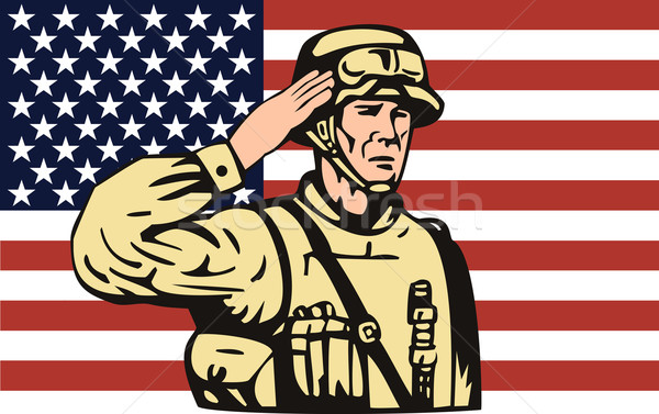 American soldier salute colour Stock photo © patrimonio