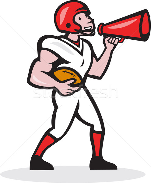 Stock photo: American Football Quarterback Bullhorn Isolated Cartoon