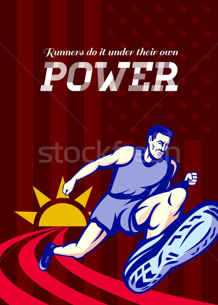 Runner Running Power Poster Stock photo © patrimonio