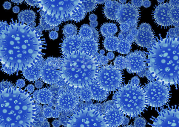 Plenty of blue viruses structure blurred Stock photo © patrimonio