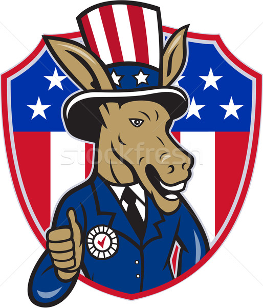 Democrata burro mascote bandeira desenho animado Foto stock © patrimonio