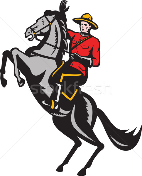 Canadian Mounted Police Mountie Riding Horse Stock photo © patrimonio