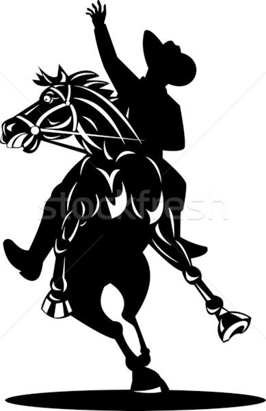 ロデオ カウボーイ ライディング 馬 実例 レトロスタイル ストックフォト © patrimonio