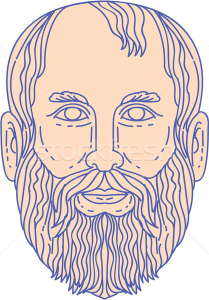 Plato Greek Philosopher Head Mono Line Stock photo © patrimonio