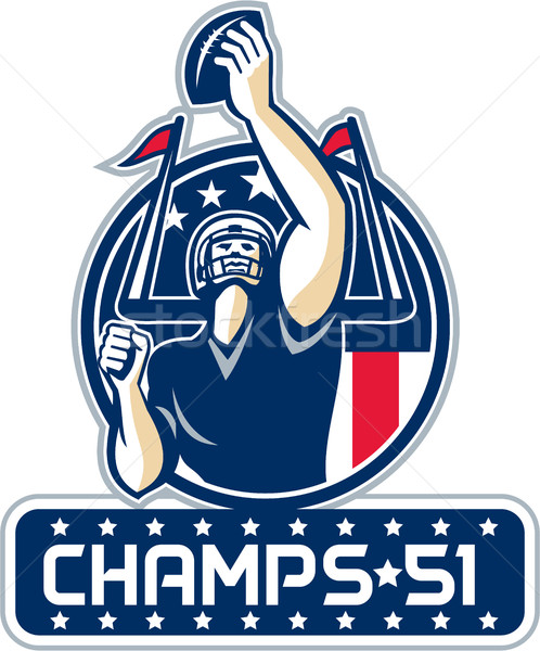 Football Champs 51 New England Retro Stock photo © patrimonio