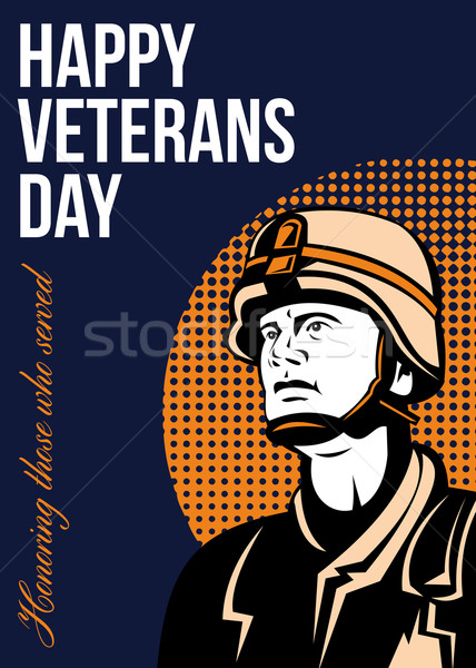 Happy Veterans Day Serviceman Greeting Card Stock photo © patrimonio
