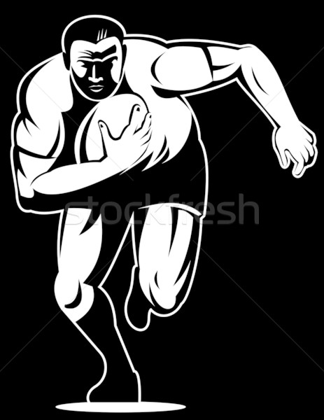 Rugby speler aanval illustratie Stockfoto © patrimonio