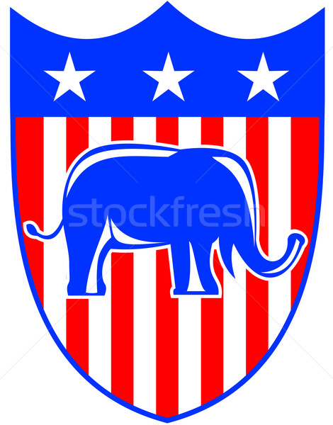 Republican Elephant Mascot USA Flag Stock photo © patrimonio
