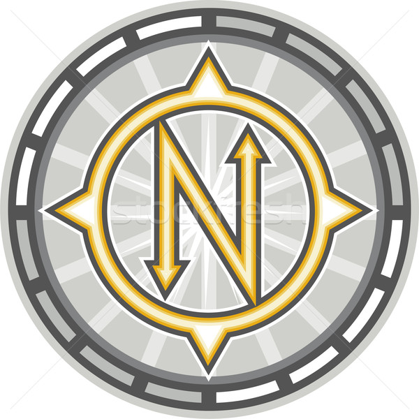 север компас ретро иллюстрация стилизованный Сток-фото © patrimonio