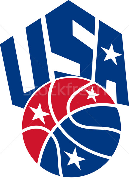 [[stock_photo]]: États-Unis · USA · basket · balle · illustration