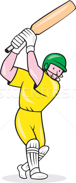 Cricket Player Batsman Batting Cartoon Stock photo © patrimonio