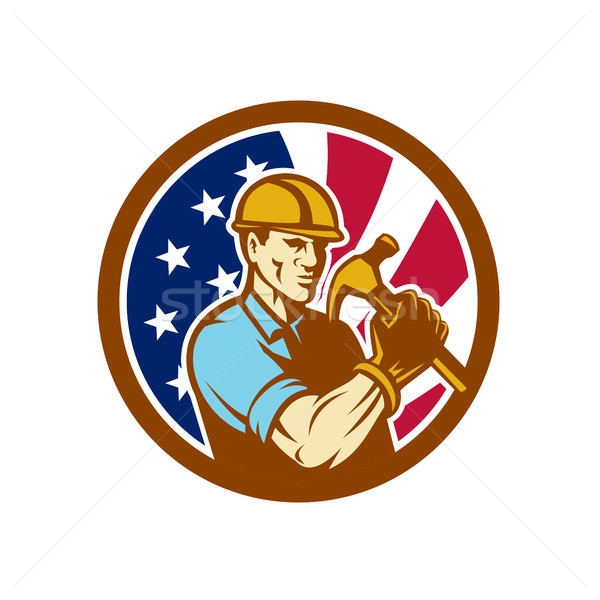 American Handyman USA Flag Icon Stock photo © patrimonio