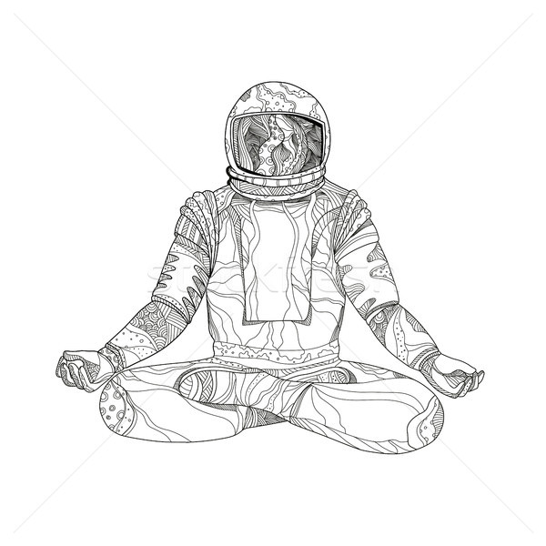 Astronaut Lotus Position Mandala Stock photo © patrimonio