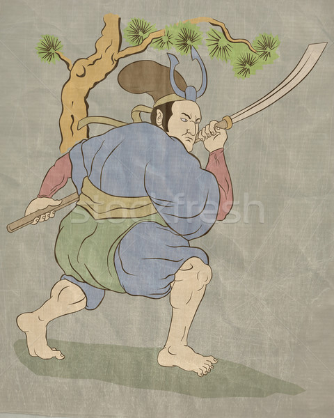 [[stock_photo]]: Samouraïs · guerrier · épée · illustration