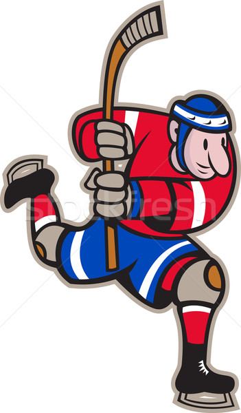 Ice Hockey Player Striking Stick Stock photo © patrimonio