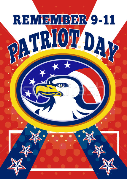 Amerikaanse adelaar patriot dag 911 poster Stockfoto © patrimonio