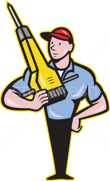 Construction Worker Jackhammer Pneumatic Drill Stock photo © patrimonio