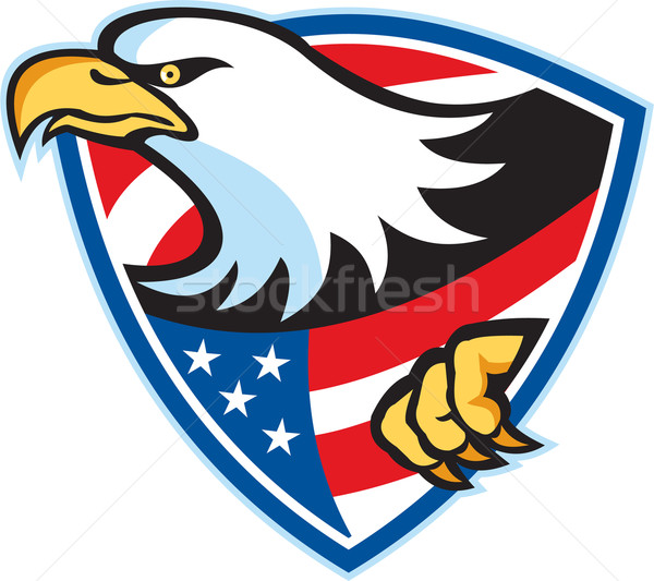 American Bald Eagle Flag Shield Stock photo © patrimonio