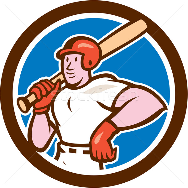 Giocatore di baseball bat cartoon illustrazione spalla Foto d'archivio © patrimonio