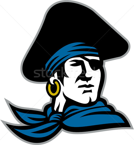 Pirate Tricorn Hat Neckerchief Retro Stock photo © patrimonio