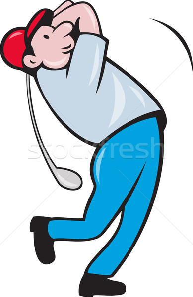 Stock foto: Karikatur · Golfer · Golfen · Golf · Club · Illustration