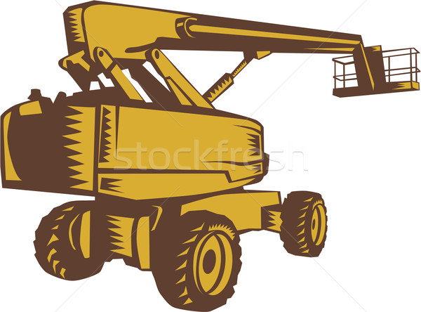 Cherry Picker Mobile Lift Platform Woodcut Stock photo © patrimonio