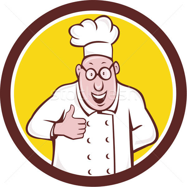 Chef cocinar círculo Cartoon ilustración Foto stock © patrimonio