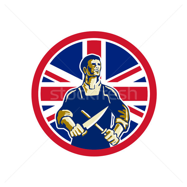 British Butcher Union Jack Flag Icon Stock photo © patrimonio